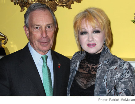 Mayor Bloomberg Cyndi Lauper