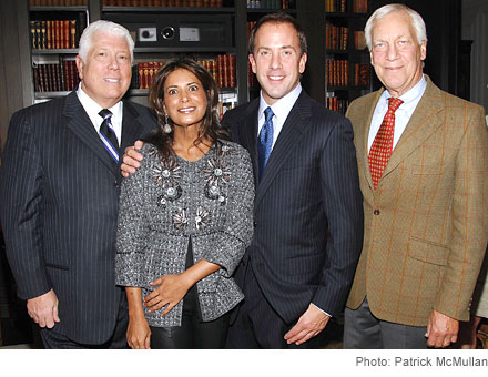  2011 Silver Hill Gala Kickoff Dennis Basso, Shafi Roepers, Michael Cominotto, Dr. Sigurd Ackerman 