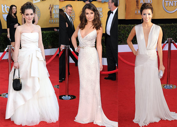 Screen Actors Guild awards 2011 red carpet white dresses