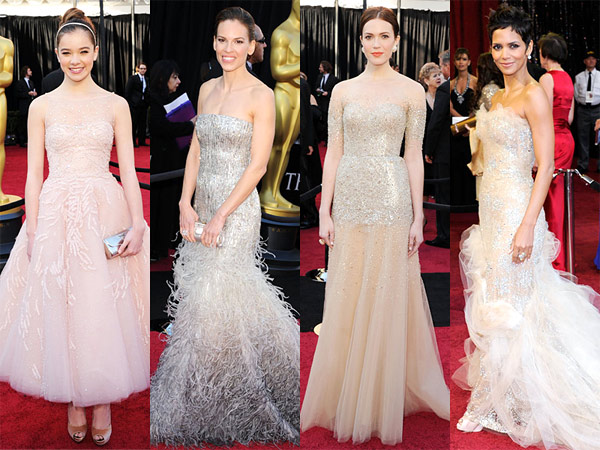 oscars 2011 dress trend sequins Hilary Swank Hailee Steinfeld Halle Berry