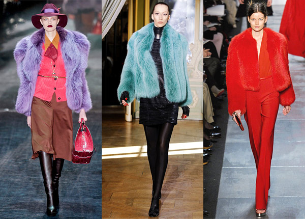 technicolor fur Fall 2011 runway