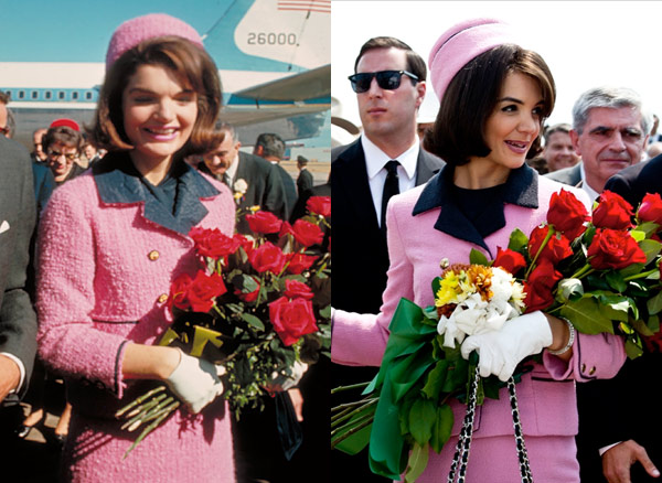 Jacqueline Kennedy  Katie Holmes pink chanel suit