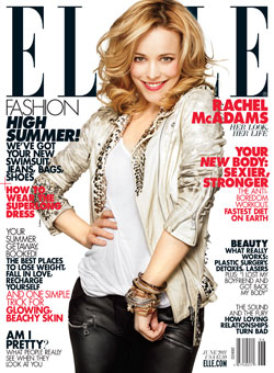 Rachel McAdams Elle June 2011 cover Balmain leather