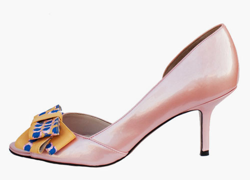 Tucker bow-topped, peep-toe pump