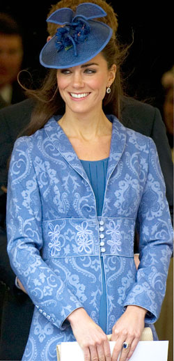 Kate Middleton blue jacquard coat dress