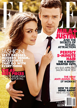 justin timberlake mila kunis elle magazine