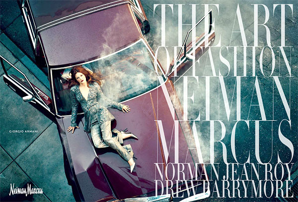 Drew Barrymore Neiman Marcus Art of Fashion Campaign