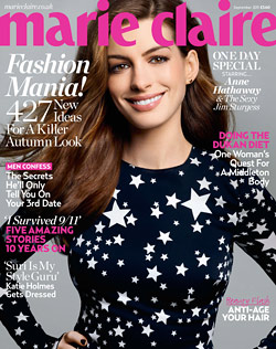 anne hathaway marie claire u.k. cover