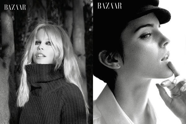 Claudia Schiffer Emma Watson Harper's Bazaar