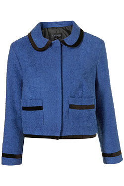 Topshop blue velvet trim jacket Kate Middleton