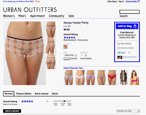 urban outfitters navajo hipster panty