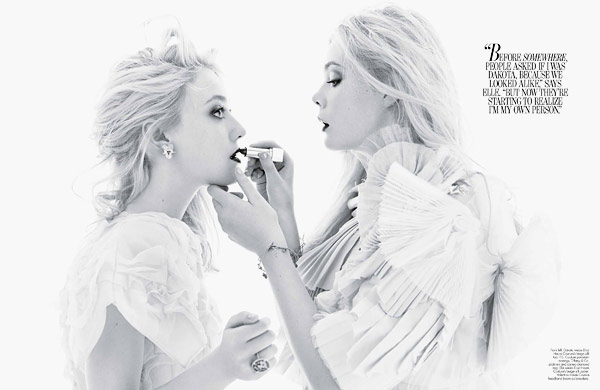 Elle and Dakota Fanning in W magazine