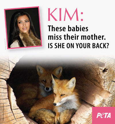 Kim Kardashian Fur Wardrobe Target PETA Billboard