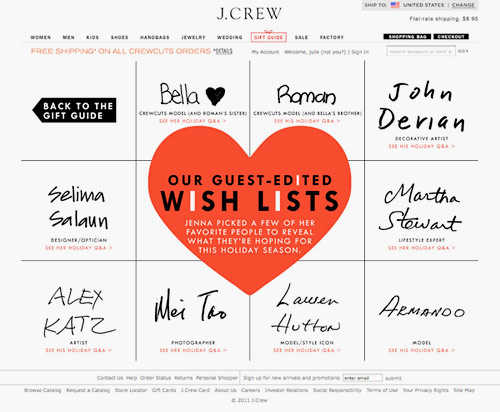 jcrew holiday gift guide guest editors