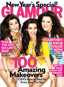 Kim Khloe Kourtney Kardashian Glamour January cover cover