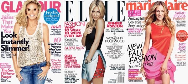 Jennifer Aniston, Sarah Jessica Parker and Heidi Klum magazine cover stars of 2011 