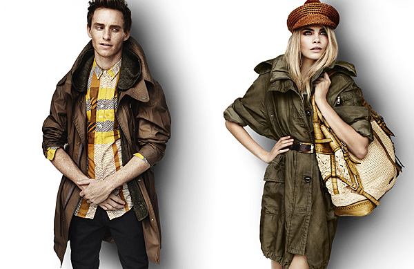 Eddie Redmayne Cara Delevingne Burberry Spring 2012 ad campaign