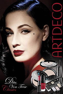 Dita Von Teese ad campaign Artdeco makeup