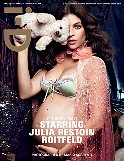 Julia Restoin Roitfeld  baby bump  cover i-D Summer 2012 issue