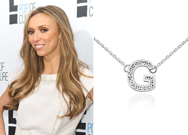 Giuliana Rancic Blue Nile white topaz initial pendant