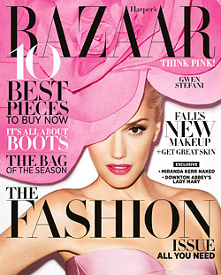 Gwen Stefani Harpers Bazaar pink