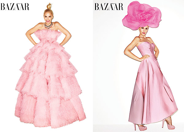 Gwen Stefani Harpers Bazaar pink