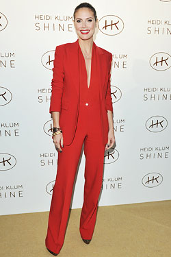 Heidi Klum red Michael Kors suit 